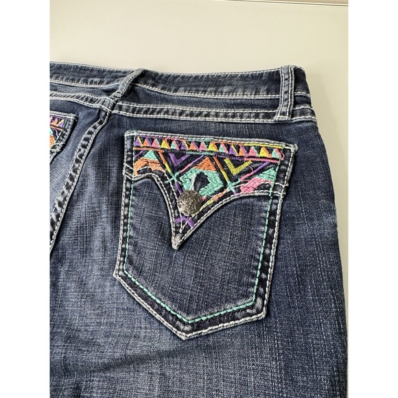 Wrangler Denim - Women's Wrangler Rock 47 Blue Jeans Size 28 / 34" Inseam Colorful Pocket